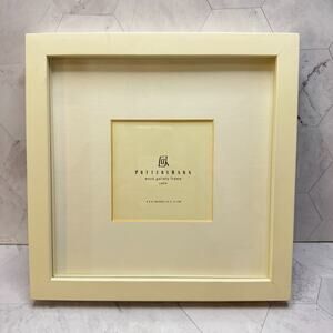 Pottery Barn Wood Gallery Picture Frame Cadre 4x4" Off White Mat Tabletop 12x12"